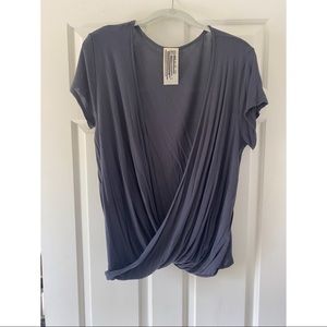 FREE PEOPLE Navy short sleeve